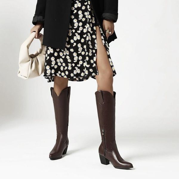 

new stylish women's shoes all-matching women's boots boots 2020 autumn and winter square heel rubber pointed toe zip basic solid, Black