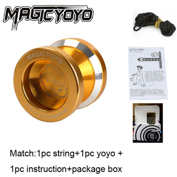 

professional magic metal yoyo n8 aluminum alloy metal yoyo ball kk bearing gold color classic toy yoyo 1020