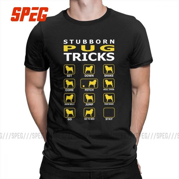 

stubborn pug dog tricks funny t shirt short sleeve t shirts summer style birthday gift crewneck black tee sport hooded sweatshirt hoodie