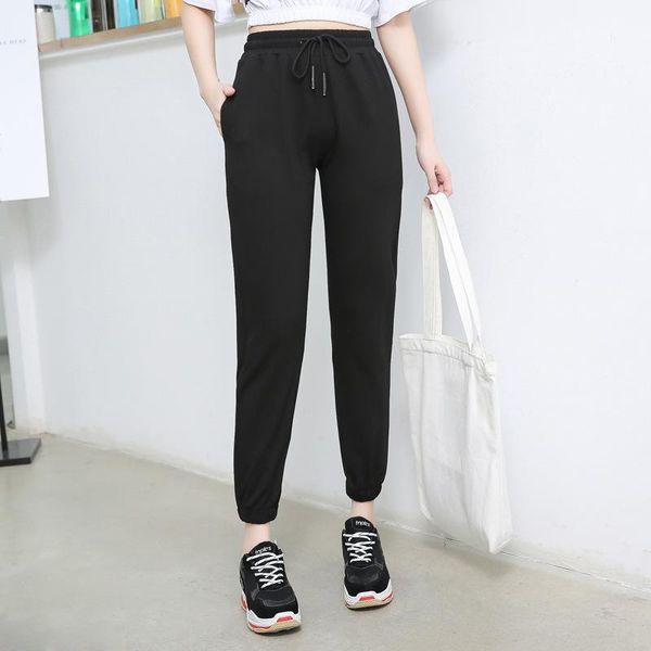 

women's pants & capris fanceey women stacked sweatpants sport cotton gym leggings casual ladies girls high waist drawstring joggers, Black;white