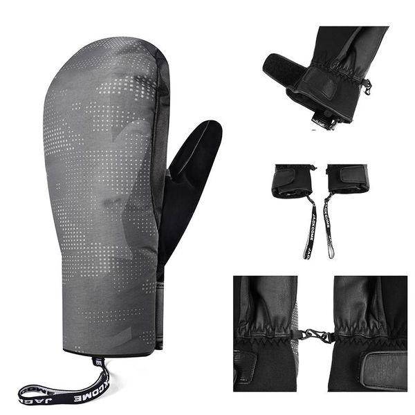 

лыжные перчатки водонепроницаемый и ветрозащитный сноуборд перчатки для снегоходов открытый спорт лыжи снежные перчатки лыжные водонепроница, Black