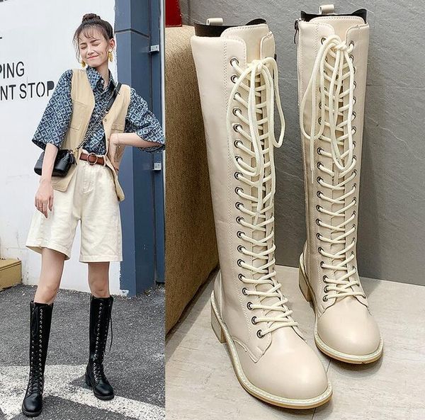 

boots ботинки женщин женщина boots мода колено high 2020 осень новый высокий zipper мода удобный x221 нескользящие, Black