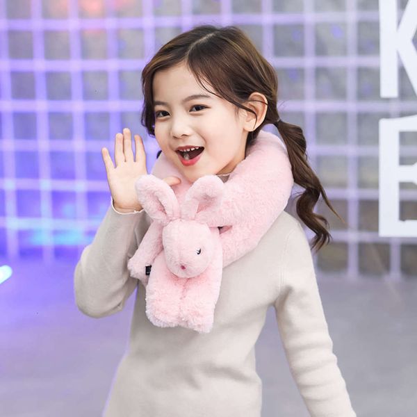 

scarf autumn winter new men children's and women's rabbit cross cute korean versatile warm neck, Red;brown