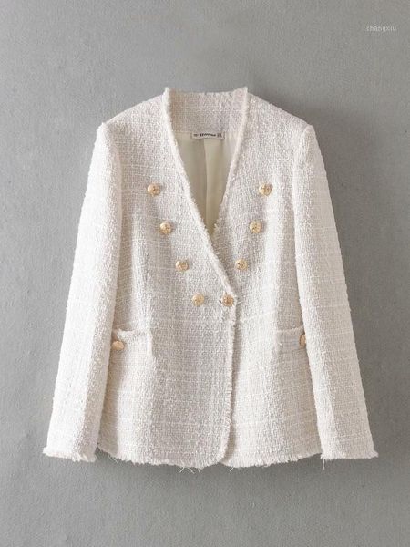 

women's fashion trendy twill tweed jacket female small suit1, Black;brown