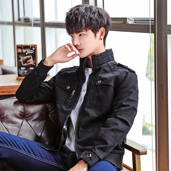 

2021 spring coats sport men's 100% quality cotton mens jacket full size m-4xl pa7n, Black;brown
