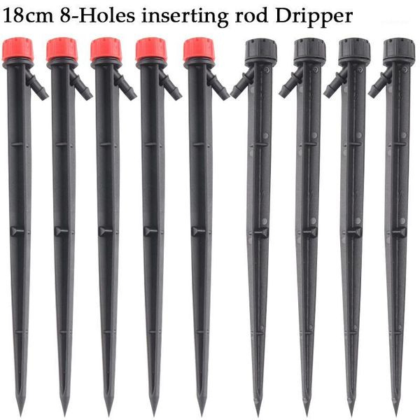 

20~50pcs 18cm pp patio drip irrigation emitters 360degree adjustable plants watering inserting ground sprinker using 4/7mm hose1