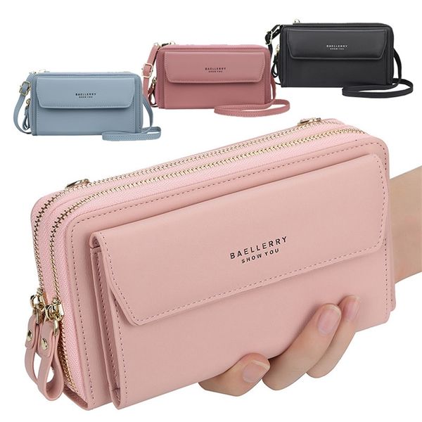 

designer women shoulder bag purse leather wallet double zippers female clutch crossbody for lady bolsa feminina 220312, Red;black