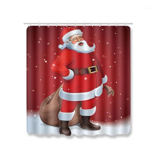 

180x180cm waterproof bathroom shower curtain christmas santa claus printed bath washable mildew quick dry wrinkle resistance1