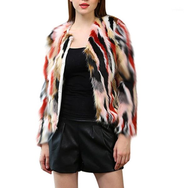 

women winter warm thick coat coloring jacket faux fur parka outwear cardigan winter women elegant outerwear jaqueta feminina a81, Black;brown