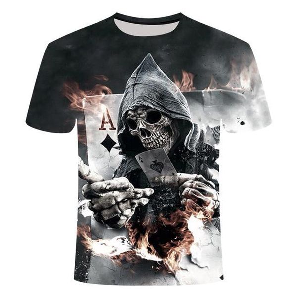 

3d skull poker men brand mens 3d print shirts kawaii aesthetic oversized men clothing
