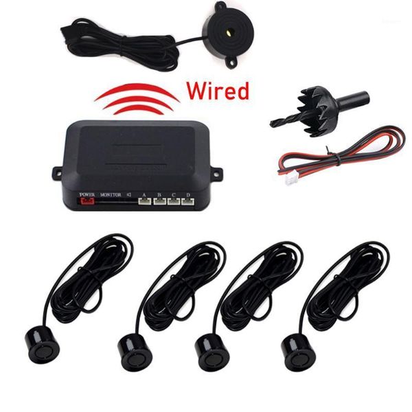 

car rear view cameras& parking sensors 2-4 buzzer 22mm sensor kit reverse backup radar sound alert indicator probe system 12v1