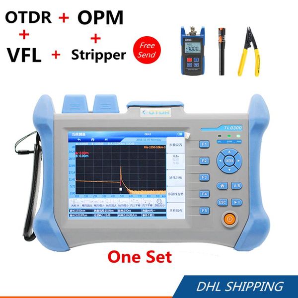 

fiber optic equipment 60km/120km tmo-300 otdr +tl-510 optical power meter +10mw vfl + cfs-2 stripper tool set tmo300 time domain reflectomet