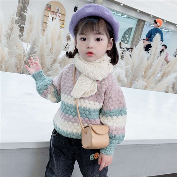 

zhili clothing autumn and huzhou winter girls' round neck t-shirt fashion korean baby pullover children's sweater ucw2, Blue