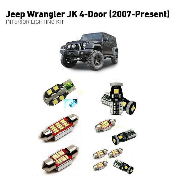 

led interior lights for wrangler jk 4-door 2007+ 4pc led lights for cars lighting kit automotive bulbs canbus1