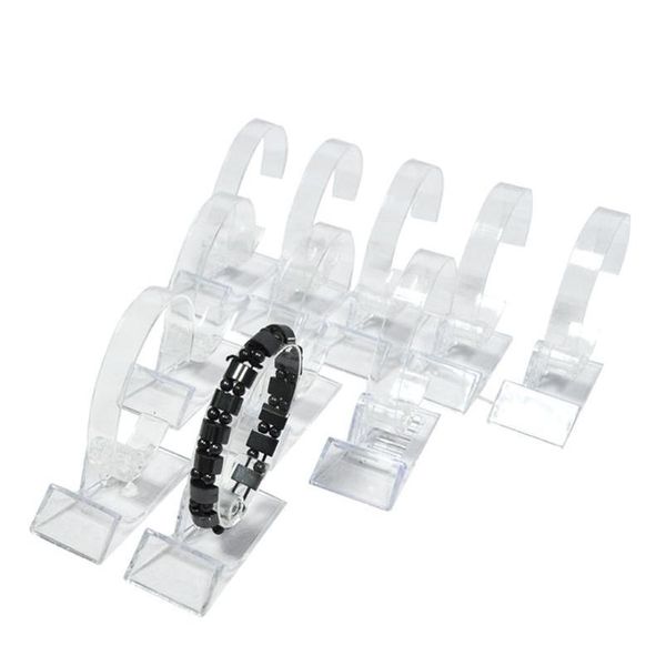 

wholesale 15pcs acrylic bracelet display rack clear rotating watch bangle chain organizer storage display collar holder stand 2ndb3, Black