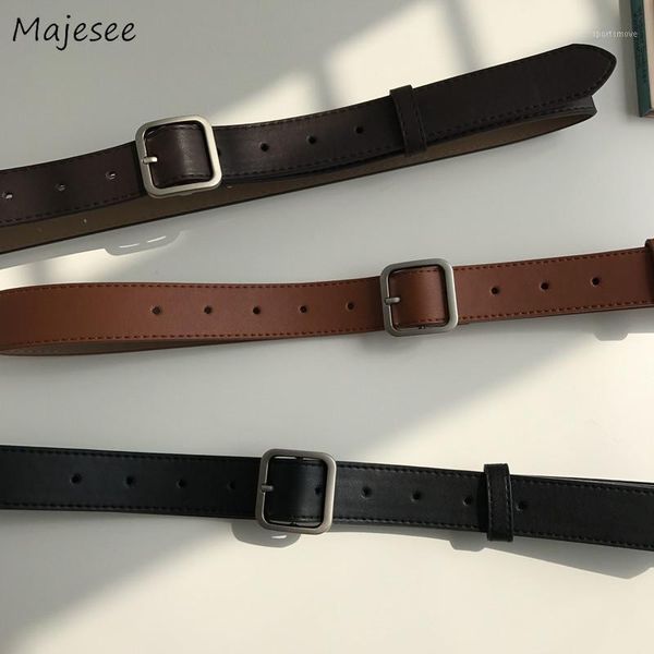 

belts women solid straps ladies elegant womens simple all-match female chic faux leather casual fashion high-quality daily 20211, Black;brown