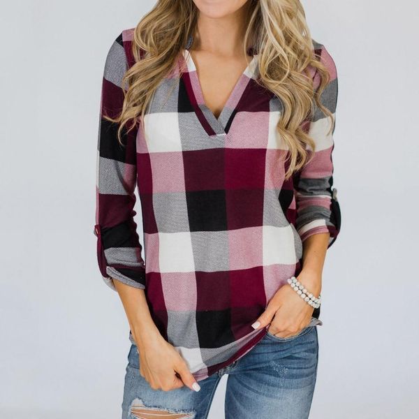 

womens v neck and blouses v neck lattice print long sleeve buttons casual shirt blouse shirts white black women