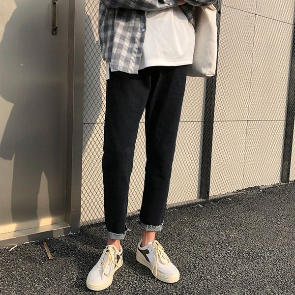 

orfw0 перт ooo3d 2020 осень новый мужские брюки корейский стиль свободный шерстяной случайные случайные джинсы и джинсы прямые studentsankle, Blue