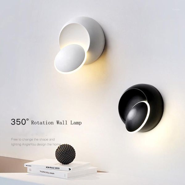 

360 degree rotation switch led wall lamp warm lighting creative indoor lighting ac 110-220v l corridor aisle led wall lamp1
