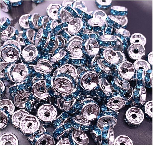 

50pcs 8mm crystai rhinestone glass round loose spacer beads for jewelry making diy bracelet acc jllaze