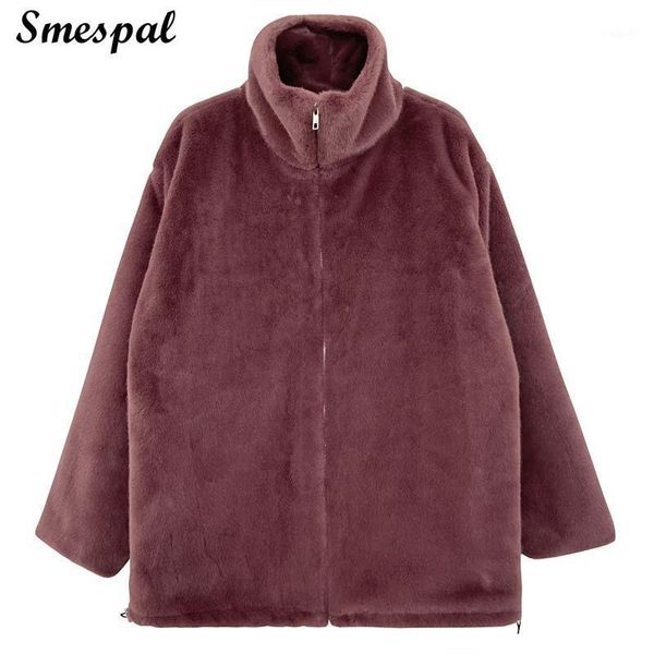 

winter women casual faux fur coat plus size solid jackets with soft touch1, Black