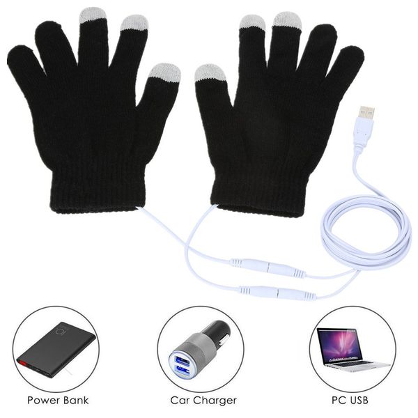 

usb warm hand heating constant temperature portable soft wearable winter gloves for women men guantes mujer 10.dec.19, Blue;gray
