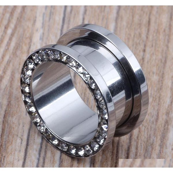 

new arrival screw clamp crystal flesh tunnel ear piercing f80 mix 4~16mm 160pcs/lot stainless jllfom yummy_shop, Silver