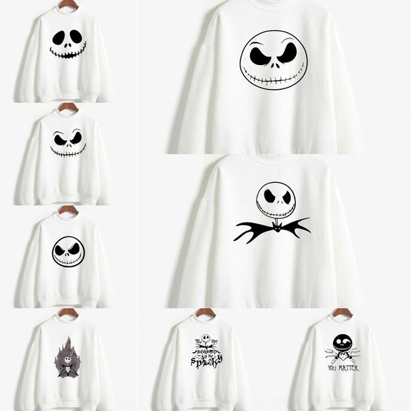 

oeosw previous nightmare jack jack funny smiling face previous smiling neck urban casual printed nightmare joker joker funny round face prin, Black