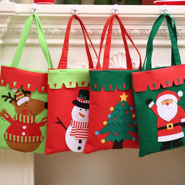

christmas decorations xmas gift candy wine bag holder tree bags santa claus elk handbags for home party decor kids bag1