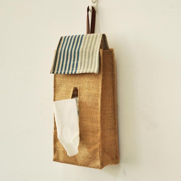 

canvas paper towel draw box linen paper towel box hanging bag rack roll1