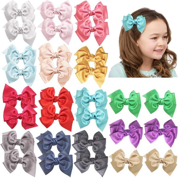 30pieces Glitter Grosgrain Ribbon Haar Bögen Alligator Haarklammern Für Baby Mädchen Kleinkinder Kinder Kinder LJ201226