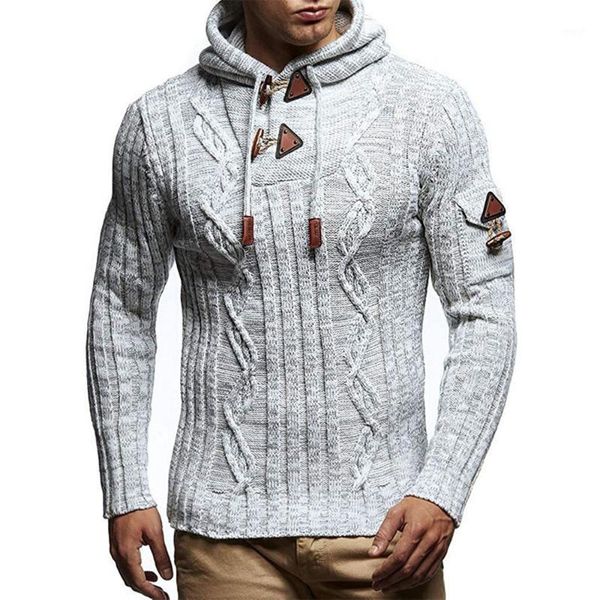 

men's sweaters casual men sweater spring autumn the fashion loose simple designer s hooded horn button1, White;black