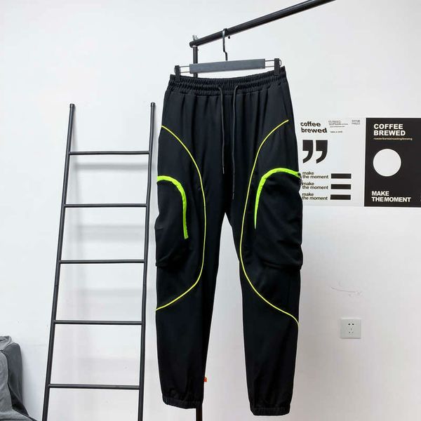 

nk pants mens casual trousers cotton overalls elastic waist full len multi-pocket plus fertilizer xl men's clothing big size cargo pant, Black