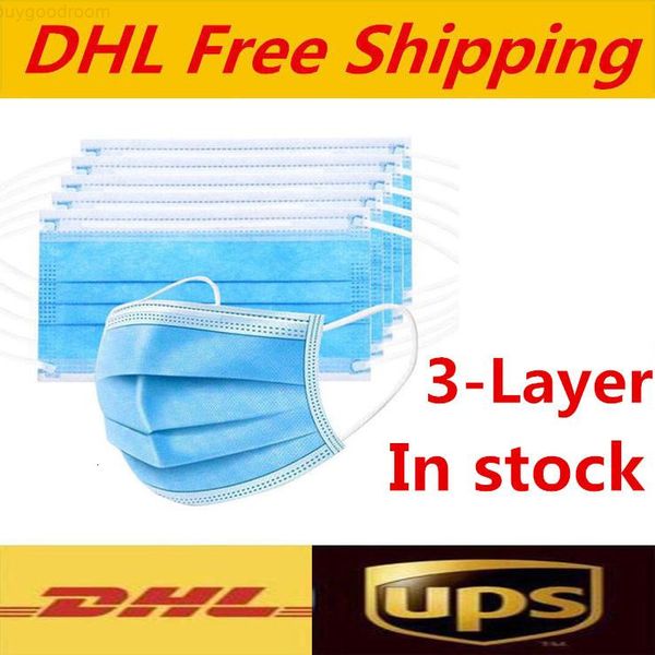 

dhl disposable face masks 3-layer protection mask with earloop mouth face sanitary outdoor masks 2020 elling