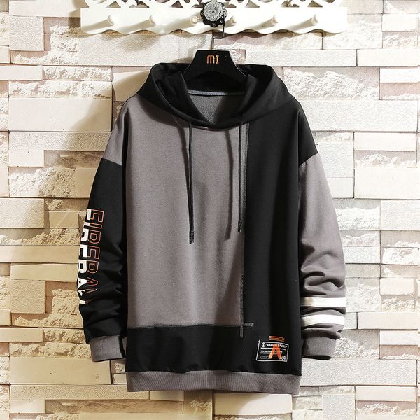 

2021 spring autumn skateboard casual new men's hip hop hoodies sweatshirts streetwear patchwork brand black white fashion clothe dmik