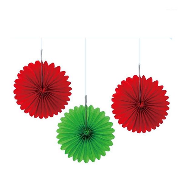 Decorações de Natal Honeycomb Orifice Paper Ball Pingente Flor LH011