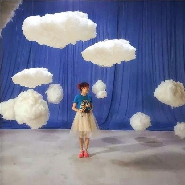 

xkybx window props and props beauty creative road lead cotton clouds wedding white stage decoration clouds roof decoration zytp9