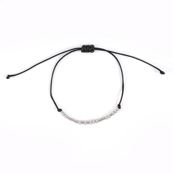 

2pcs i love you morse code beaded bracelet with secret message lover jewelry, Golden;silver