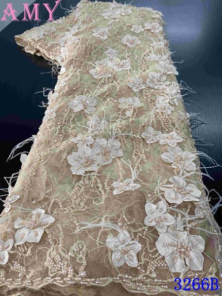 

ribbon 2021 latest french nigerian laces fabrics handmade beaded tulle african fabric for wedding dress amy3266b, Pink;blue