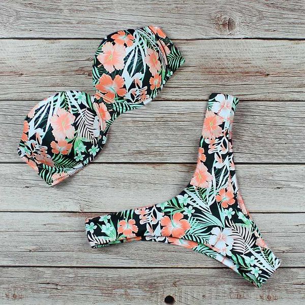 

print floral bikini 2020 leopard swimsuit red push up swimwear women bikini set brazilian beach wear bathing suit biquini1, White;black