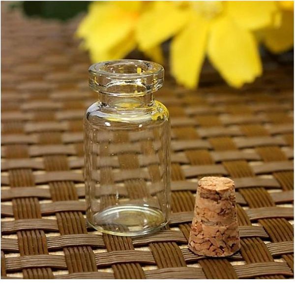 

10pcs mini small glass bottles with clear cork ser tiny vials jars containers 24x12mm message wedding jewel bbybgf
