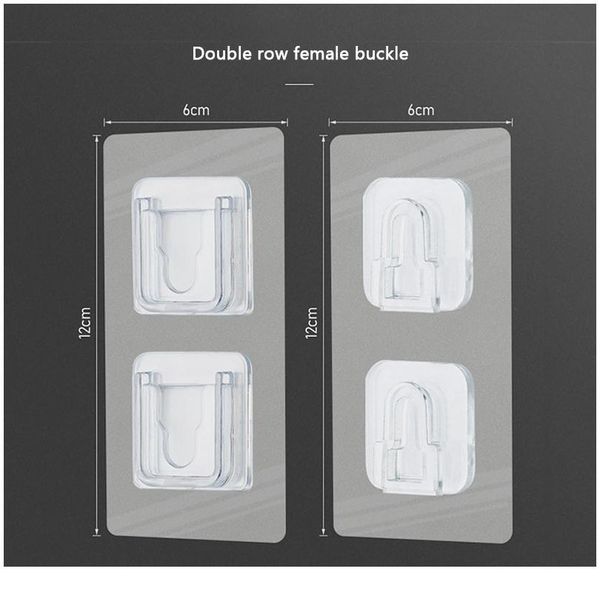 

10pcs double-sided adhesive wall hooks hanger wall storage holder suction cup sucker transparent hooks for kitchen sqcyko