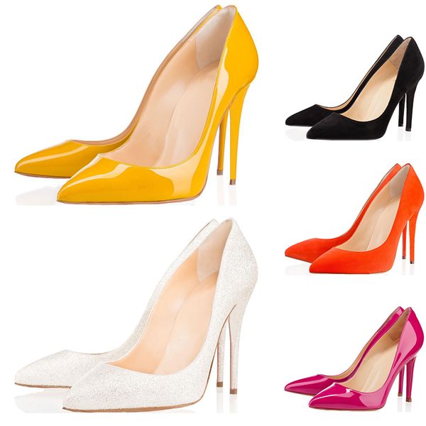 

горячая женщина красный благородный черный тонкий каблук насосы женщин стилет заостренные ног дамы платье венчания партии 8 см  см 12 см к, Black