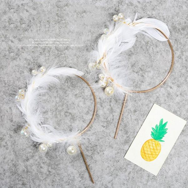 

feather wing cake decoration circle pearl cupcake er pick for wedding birthday party