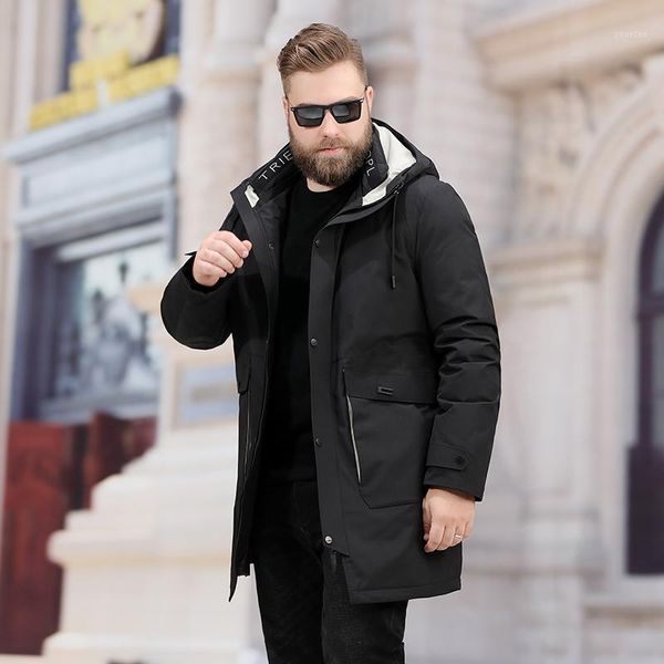 

plus size 8xl 7xl new men long white duck down jacket with hood brand male warm winter coat casual winter outerwer1, Tan;black