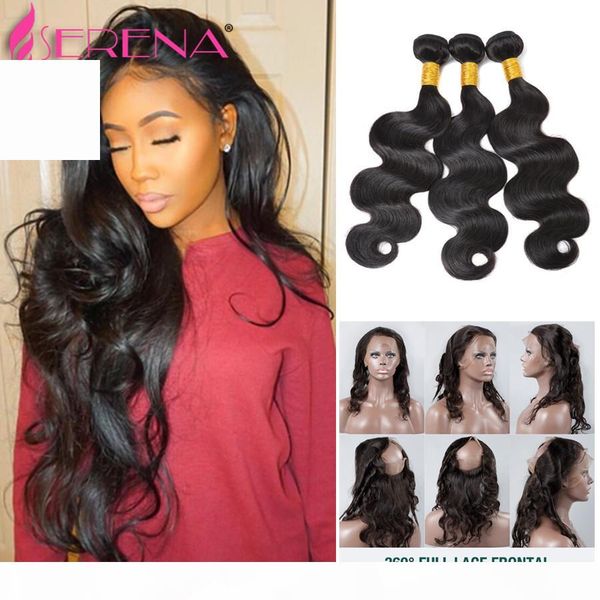 

brazilian body wave closure and bundles ear to ear frontal closure with bundles 360 frontal with bundles with frontal water wave full lace, Black;brown