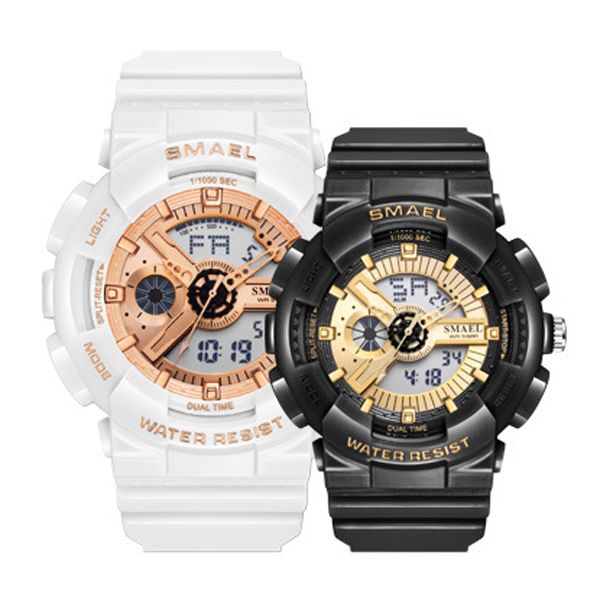 

new smael ins style quartz ditigal womens ladies girls watch high school student lovers mens watches sport gold dial a04c8, Slivery;brown