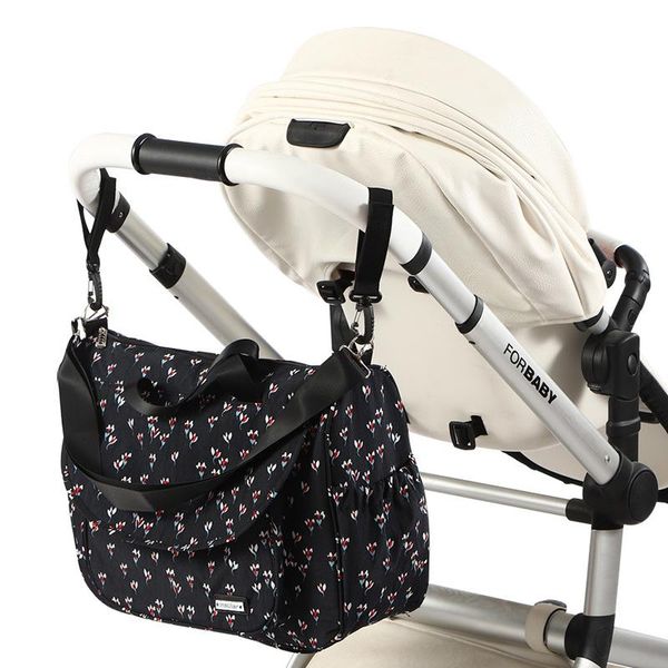 

diaper bags flower print nylon mommy bag durable baby nappy organizer waterproof shoulder maternity handbag for stroller 1pcs