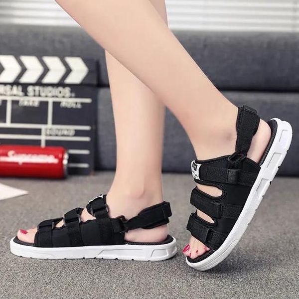 

summer fashion sandals couple men's beach shoes casual new track 1top, Black