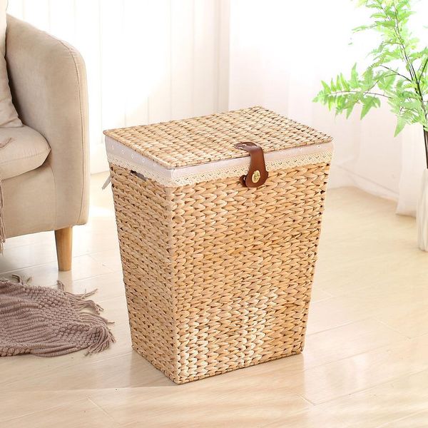 

laundry storage & organization nordic vine straw clothes box basket with lid dirty large size b